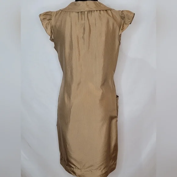 Banana Republic Silk Sleeveless Ruffled Shift Dress - Size 6 - Picture 4 of 10